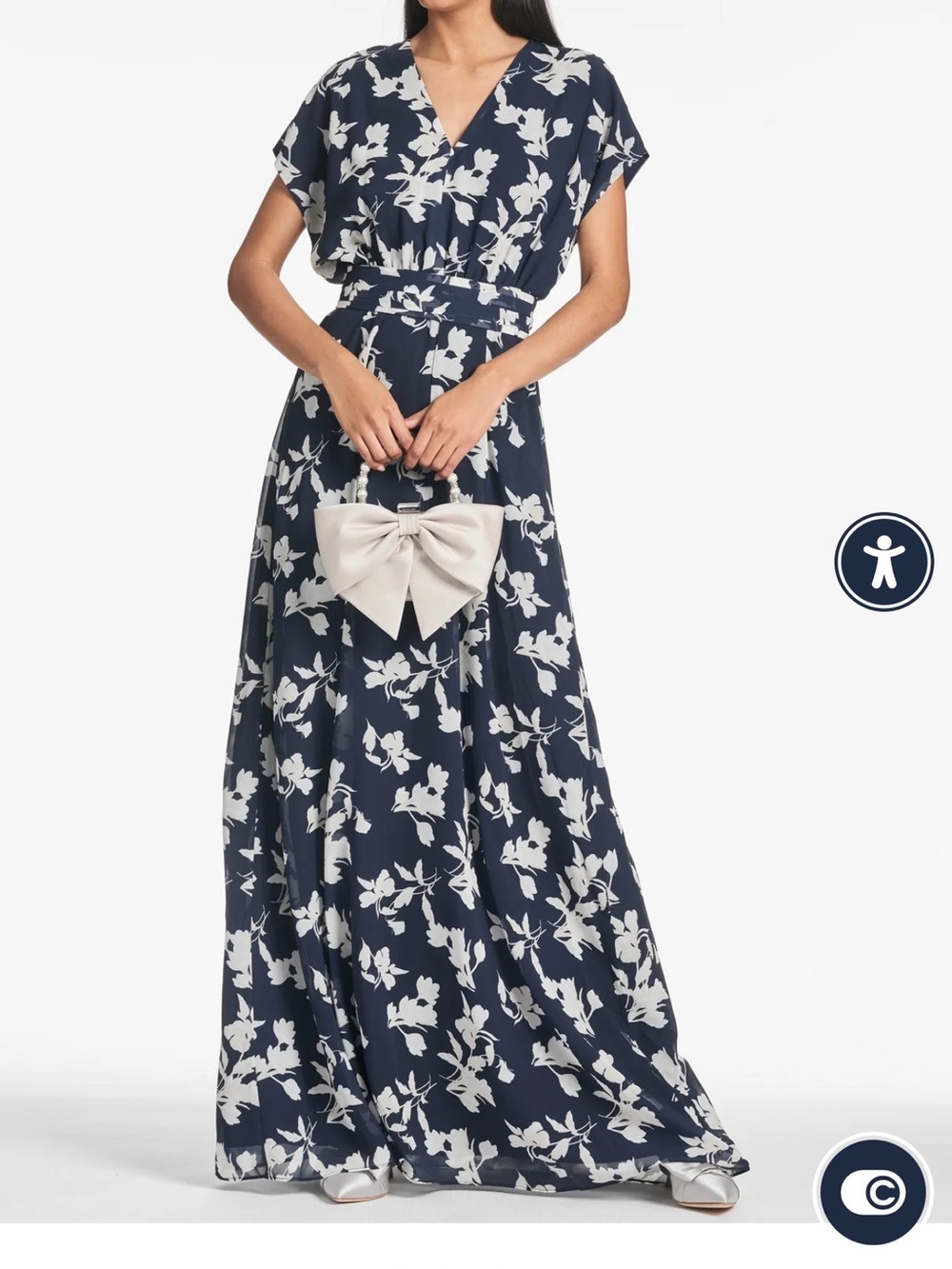 Sachin + Babi Navy and White Floral Maxi Dress